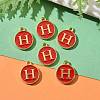 Golden Plated Alloy Enamel Charms ENAM-S118-03H-5