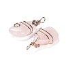 Natural Rose Quartz Pendants G-F763-03RG-05-2