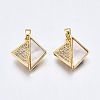 Brass Micro Pave Clear Cubic Zirconia Pendants KK-Q277-008-NF-2