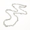 Non-Tarnish 304 Stainless Steel Cable Chain Necklace Making X-STAS-A028-N091P-1