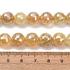 Electroplated Natural Agate Beads Strands G-B191-A07-10mm-08-5