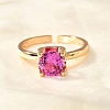 Lab-Grown Red Corundum/Ruby Finger Rings RJEW-R015-03G-2