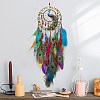 Peacock Acrylic & Woven Net/Web with Feather Hanging Ornaments HJEW-A013-01-2