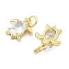 Brass Micro Pave Cubic Zirconia Pendants KK-U060-20G-C-2