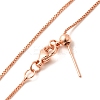1mm Rack Plating Brass Box Chain Adjustable Slider Necklaces for Women Men MAK-L044-01RG-2