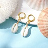 Natural Mixed Cowrie Shell Hoop Earrings EJEW-JE05777-2