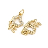 Brass Micro Pave Cubic Zirconia Pendants KK-A269-55G-2
