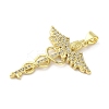 Rack Plating Brass Micro Pave Cubic Zirconia Pendants KK-C052-18G-2