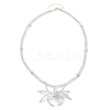 Halloween Spider Pendant Necklaces NJEW-TA00147-01-4