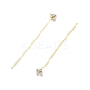 Brass Micro Pave Clear Cubic Zirconia Head Pins KK-M306-09G-04-3
