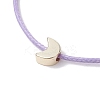 5Pcs 5 Colors Light Gold Brass Moon Braided Bead Bracelets Set BJEW-JB09737-02S-4