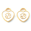 Light Gold Plated Alloy Enamel Pendants ENAM-R136-30-12-2