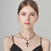9Pcs 9 Style Stainless Steel & Alloy Cross Pendant Necklaces Set NJEW-FI0001-21-6