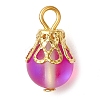 Synthetic Moonstone Round Pendants PALLOY-JF03133-01-3