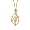 Crystal Cage Holder Necklace X-NJEW-JN04588-3