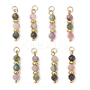 Natural Colorful Tourmaline Faceted Round Pendants PALLOY-JF04907-1