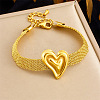 304 Stainless Steel Mesh Chain Bracelets for Women FS-WG37C51-09-1