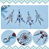 20Pcs 2 Style Woven Net/Web with Feather Alloy Pendant Decoration HJEW-NB0001-92-4