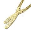 304 Stainless Steel with Cubic Zirconia Mesh Chain Necklace NJEW-Q322-05G-3