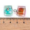 AB Color Resin Cube Pendants RESI-U002-04-3