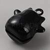 Lucky Cat Shapes Baking Paint Brass Pendants KK-WH0081-69A-2