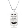 201 Stainless Steel To My Son Dog Tag Pendant Ball Chain Necklaces FS-WG527E6-18-1