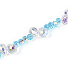 Electroplate Glass and Acrylic Rhinestone Beads Strands MAK-T011-07C-3