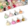 100Pcs 10 Colors Crackle Baking Paint Imitation Jade Glass Charms PALLOY-FS00056-2