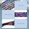 SUPERFINDINGS 12 Yards 6 Patterns Ethnic Style Double-Sided Polyester Ribbon OCOR-FH0001-16-5