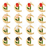16Pcs 4 Colors Alloy Enamel Pendants ENAM-TA0002-29-1