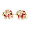 Rack Plating Brass Micro Pave Clear Cubic Zirconia Connector Charms KK-C084-02G-2