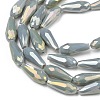 Electroplated Opaque Glass Beads Strands X-EGLA-L015-FR-B19-01-2