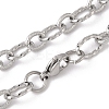 Tarnish Resistant Unisex 304 Stainless Steel Textured Cable Chain Necklaces LS-STAS-L127-01P-2