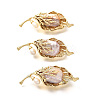 Leaf Brass Brooches for Women JEWB-N001-17G-1