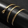 3mm Stainless Steel Flat Snake Chain Necklaces for Men Women NJEW-G160-03G-2