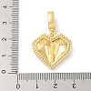 Brass Micro Pave Clear Cubic Zirconia Heart European Dangle Charms KK-U044-12G-3