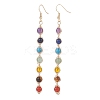 Natural & Synthetic Mixed Stone & Pearl Beaded Dangle Earrings & Bracelet SJEW-JS01261-5