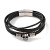 Braided Microfiber Leather Multi-strand Bracelets BJEW-B096-08C-1