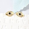Eyes Brass Micro Pave Cubic Zirconia Stud Earrings EJEW-C186-20G-02-3