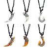 6Pcs 6 Style Resin Pendant Necklaces Set NJEW-FI0001-27-1