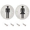 2 Sets 2 Style 201 Stainless Steel Toilet Signs DIY-UN0001-87-1
