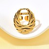 304 Stainless Steel Open Cuff Ring for Women RJEW-A053-06G-07-2