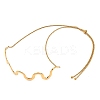 304 Stainless Steel Wavy Line Choker Slider Necklaces NJEW-Z106-01G-4