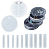 SUNNYCLUE DIY 4 Compartments Round Layered Rotating Storage Box DIY-SC0010-10-1