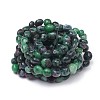 Natural Ruby in Zoisite Stretch Beaded Bracelets X-BJEW-K213-C07-2