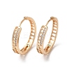 Brass Cubic Zirconia Hoop Earrings for Women EJEW-M238-07KCG-1