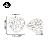 40Pcs 201 Stainless Steel Pendants STAS-UN0035-22-5