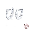 Anti-Tarnish Rhodium Plated 925 Sterling Silver Micro Pave Cubic Zirconia Hoop Earrings for Women EJEW-F317-20P-2
