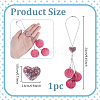 Plush Cloth Fabric Round & Polymer Clay Rhinestone Heart Pendant Hanging Ornament HJEW-DR00079-2