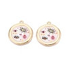 Printed Alloy Enamel Pendants ENAM-N071-10G-03-1